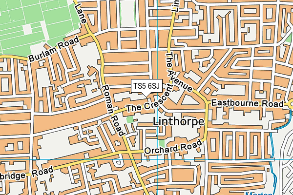 TS5 6SJ map - OS VectorMap District (Ordnance Survey)