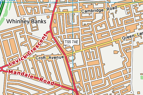 TS5 7AE map - OS VectorMap District (Ordnance Survey)