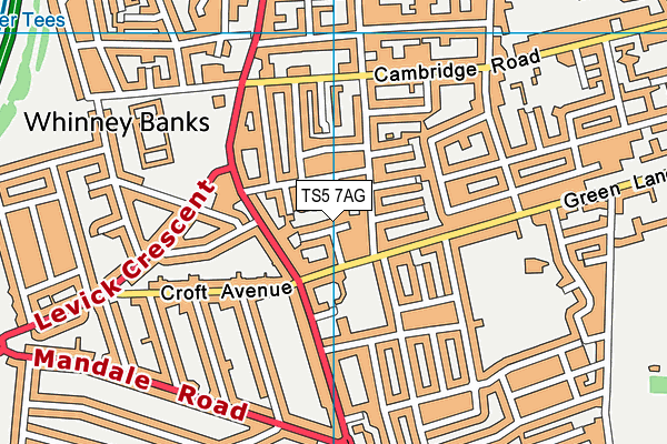 TS5 7AG map - OS VectorMap District (Ordnance Survey)