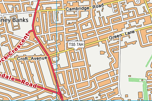 TS5 7AH map - OS VectorMap District (Ordnance Survey)