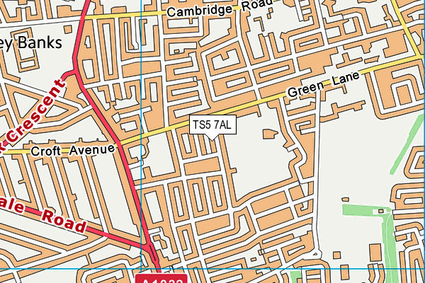 TS5 7AL map - OS VectorMap District (Ordnance Survey)