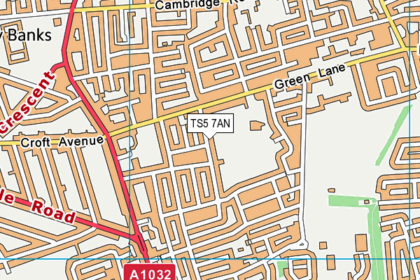 TS5 7AN map - OS VectorMap District (Ordnance Survey)