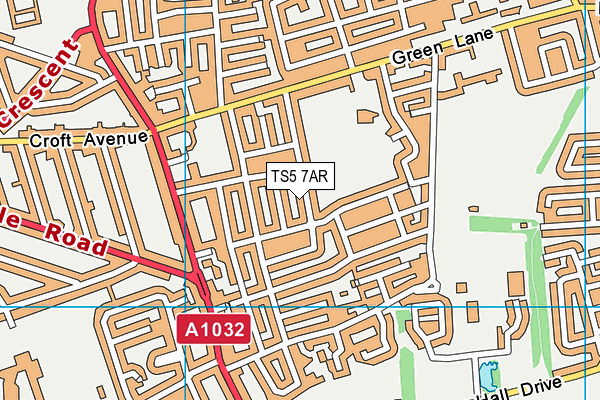 TS5 7AR map - OS VectorMap District (Ordnance Survey)