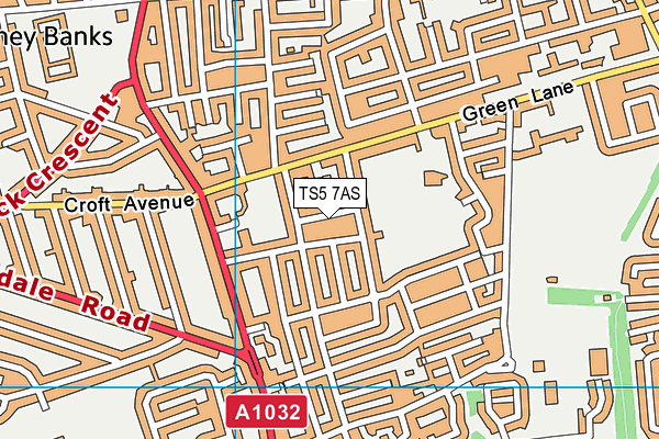 TS5 7AS map - OS VectorMap District (Ordnance Survey)