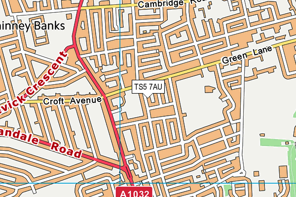 TS5 7AU map - OS VectorMap District (Ordnance Survey)