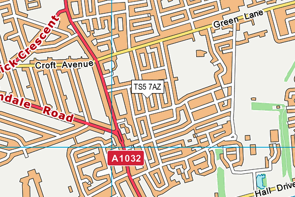 TS5 7AZ map - OS VectorMap District (Ordnance Survey)