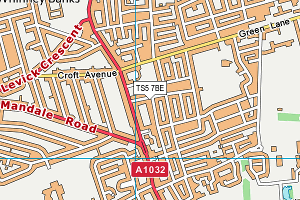 TS5 7BE map - OS VectorMap District (Ordnance Survey)