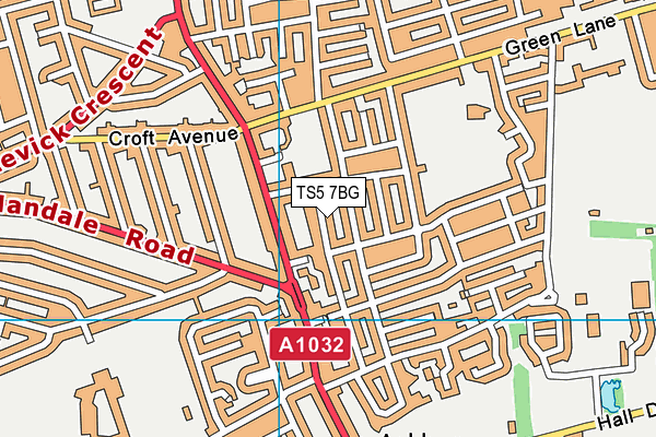 TS5 7BG map - OS VectorMap District (Ordnance Survey)