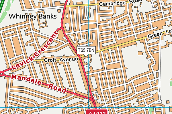 Jack Hatfield Sports Club map (TS5 7BN) - OS VectorMap District (Ordnance Survey)