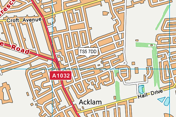 TS5 7DD map - OS VectorMap District (Ordnance Survey)