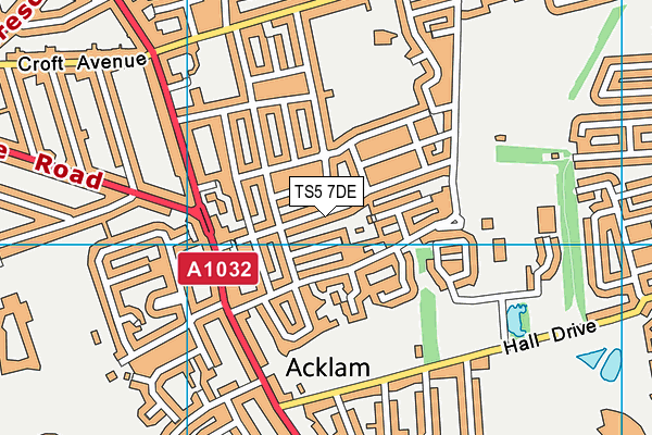 TS5 7DE map - OS VectorMap District (Ordnance Survey)