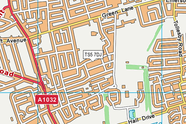 TS5 7DJ map - OS VectorMap District (Ordnance Survey)