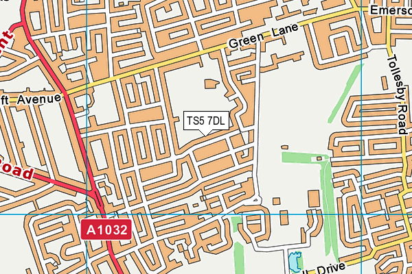 TS5 7DL map - OS VectorMap District (Ordnance Survey)