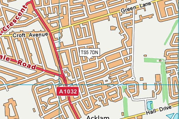 TS5 7DN map - OS VectorMap District (Ordnance Survey)
