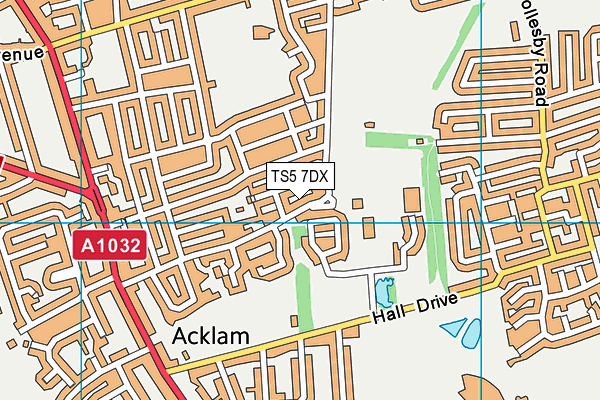 TS5 7DX map - OS VectorMap District (Ordnance Survey)