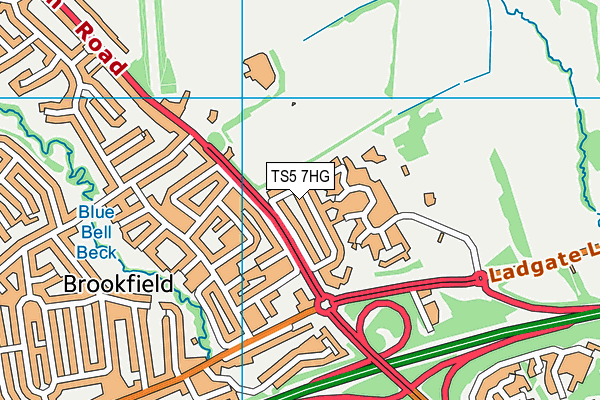 TS5 7HG map - OS VectorMap District (Ordnance Survey)