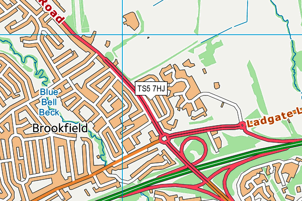 TS5 7HJ map - OS VectorMap District (Ordnance Survey)