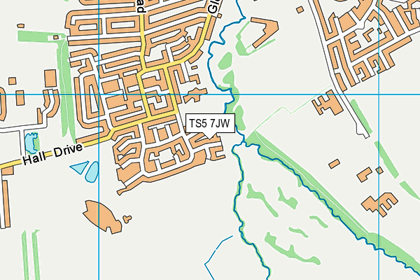 TS5 7JW map - OS VectorMap District (Ordnance Survey)