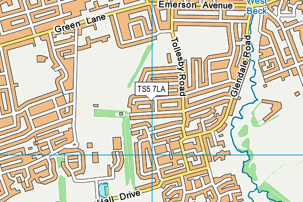 TS5 7LA map - OS VectorMap District (Ordnance Survey)