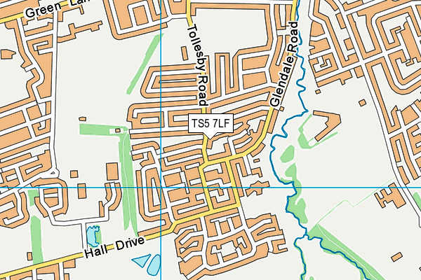 TS5 7LF map - OS VectorMap District (Ordnance Survey)