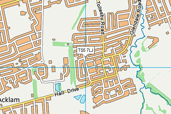 TS5 7LJ map - OS VectorMap District (Ordnance Survey)