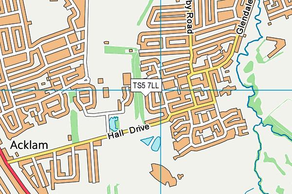 TS5 7LL map - OS VectorMap District (Ordnance Survey)