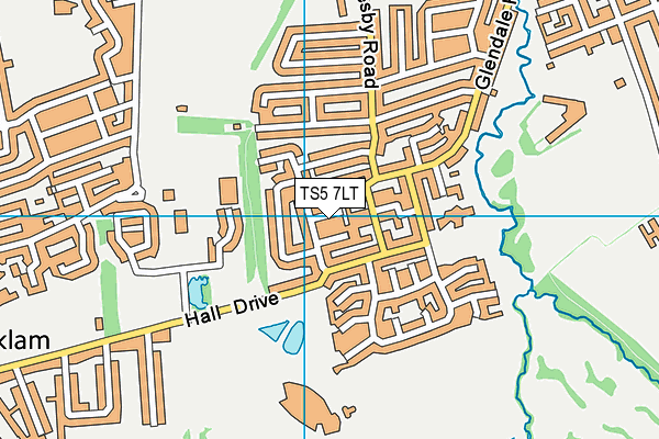TS5 7LT map - OS VectorMap District (Ordnance Survey)