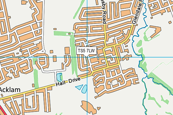 TS5 7LW map - OS VectorMap District (Ordnance Survey)