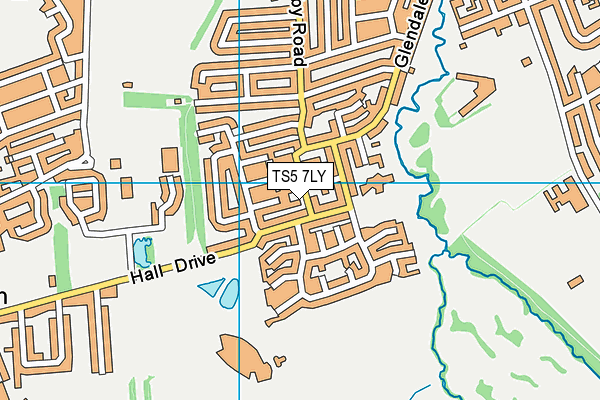 TS5 7LY map - OS VectorMap District (Ordnance Survey)