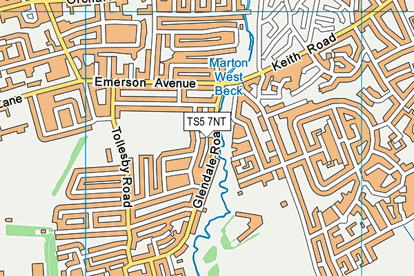 TS5 7NT map - OS VectorMap District (Ordnance Survey)