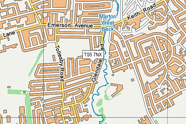 TS5 7NX map - OS VectorMap District (Ordnance Survey)