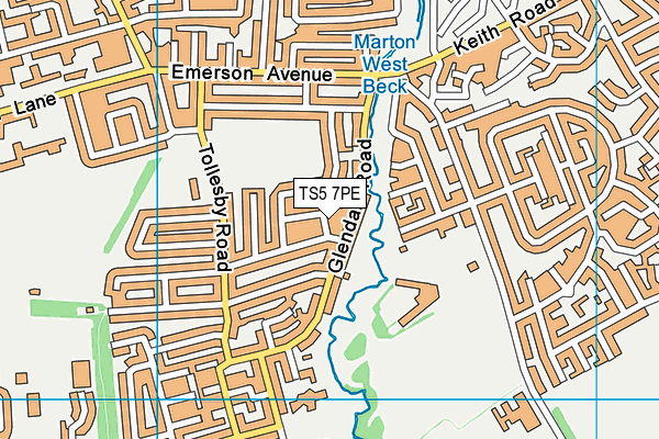 TS5 7PE map - OS VectorMap District (Ordnance Survey)
