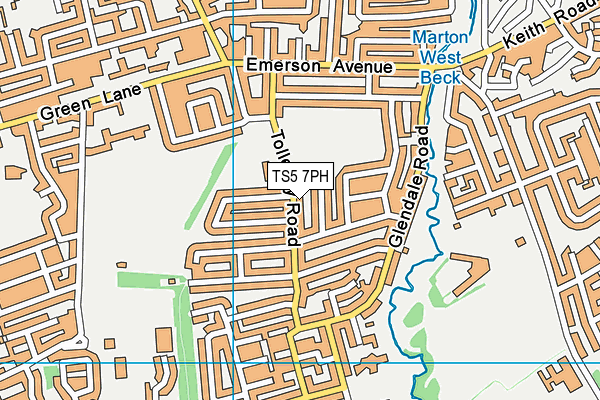 TS5 7PH map - OS VectorMap District (Ordnance Survey)