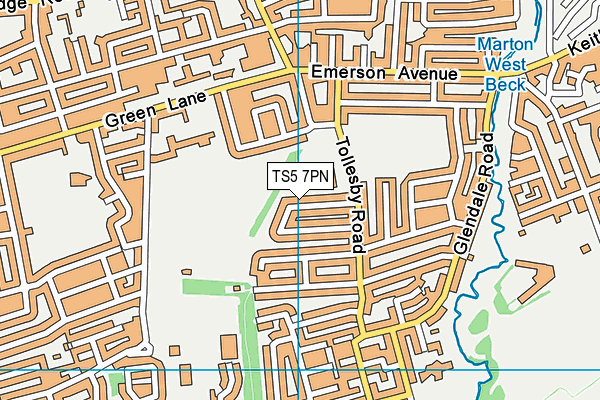 TS5 7PN map - OS VectorMap District (Ordnance Survey)