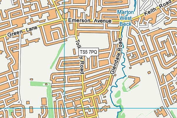 TS5 7PQ map - OS VectorMap District (Ordnance Survey)