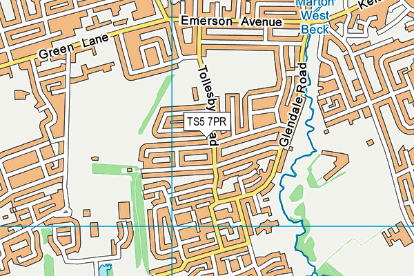 TS5 7PR map - OS VectorMap District (Ordnance Survey)