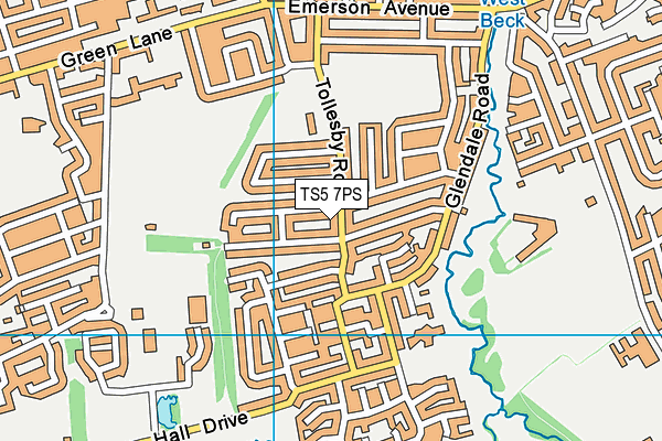 TS5 7PS map - OS VectorMap District (Ordnance Survey)