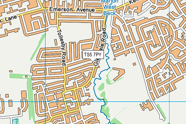 TS5 7PY map - OS VectorMap District (Ordnance Survey)