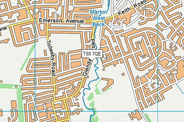 TS5 7QE map - OS VectorMap District (Ordnance Survey)