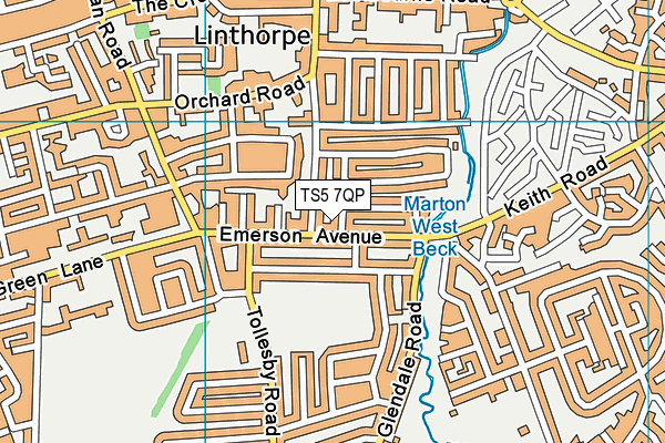 TS5 7QP map - OS VectorMap District (Ordnance Survey)