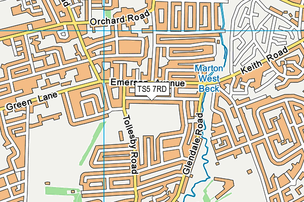 TS5 7RD map - OS VectorMap District (Ordnance Survey)