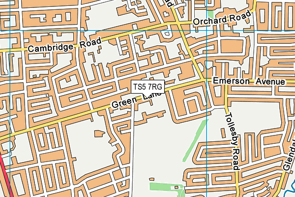TS5 7RG map - OS VectorMap District (Ordnance Survey)