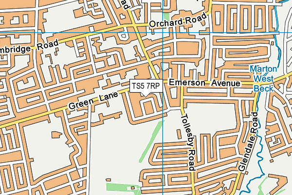 TS5 7RP map - OS VectorMap District (Ordnance Survey)