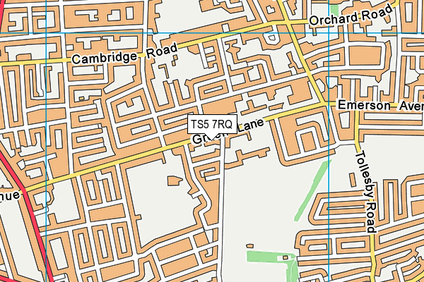 TS5 7RQ map - OS VectorMap District (Ordnance Survey)