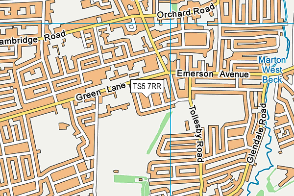 TS5 7RR map - OS VectorMap District (Ordnance Survey)