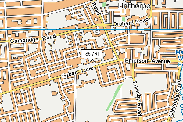TS5 7RT map - OS VectorMap District (Ordnance Survey)