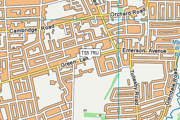 Green Lane Primary Academy map (TS5 7RU) - OS VectorMap District (Ordnance Survey)