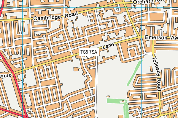 TS5 7SA map - OS VectorMap District (Ordnance Survey)