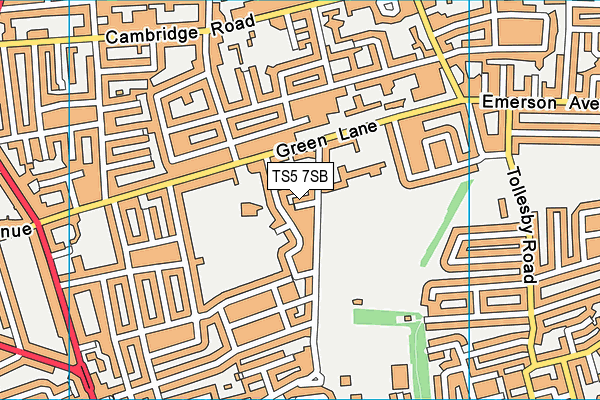 TS5 7SB map - OS VectorMap District (Ordnance Survey)