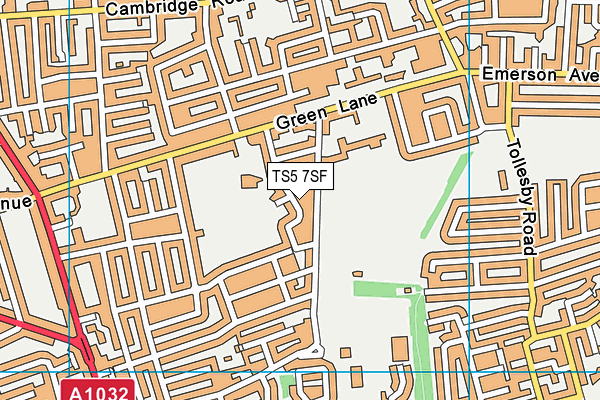 TS5 7SF map - OS VectorMap District (Ordnance Survey)